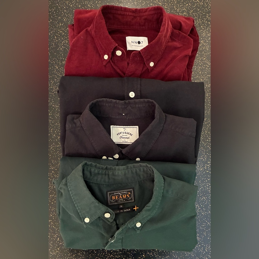 3 button downs - Portuguese Flannel, Beams+, NN07 (size M)